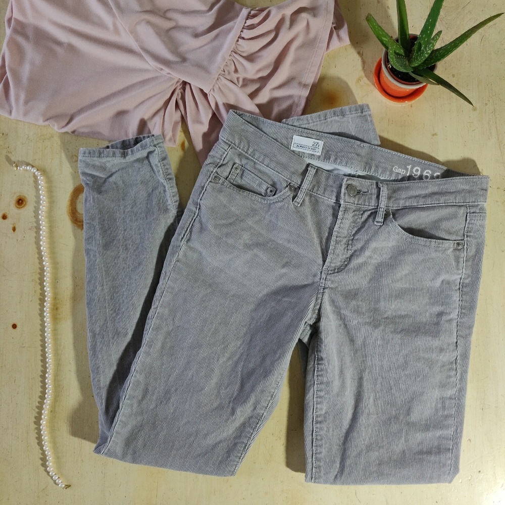 Gap gray cordoroy always skinny pants